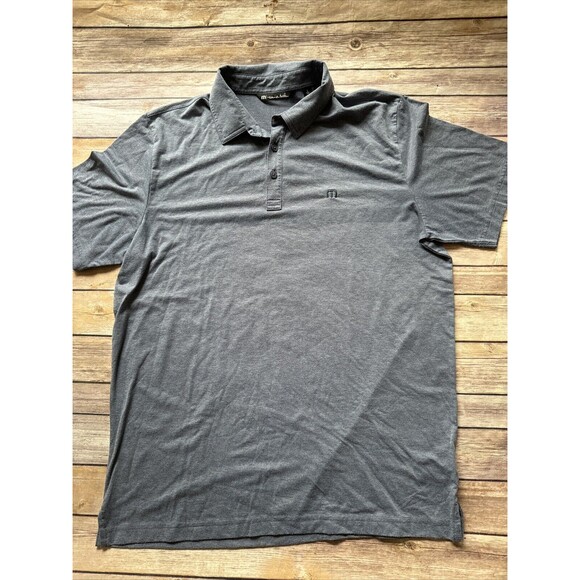 Travis Mathew Polo Shirt Mens Large Light Blue Short Sleeve Casual Golf Stripe - Picture 1 of 9